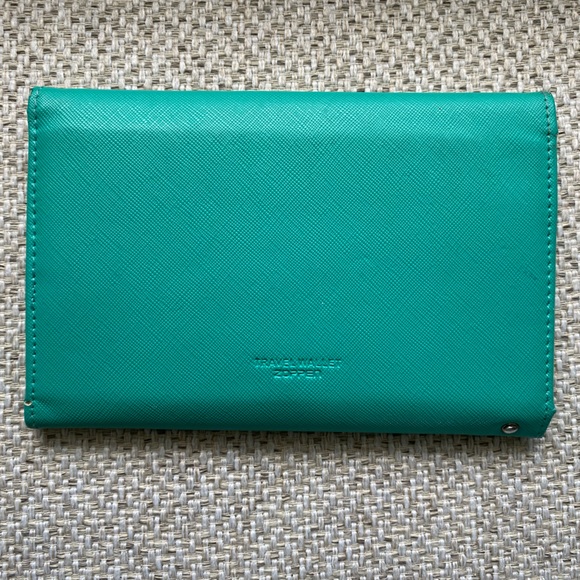 Teal Rfid Blocker Passport Holder Travel WalletComboTri-fold Travel Essential - Picture 4 of 7